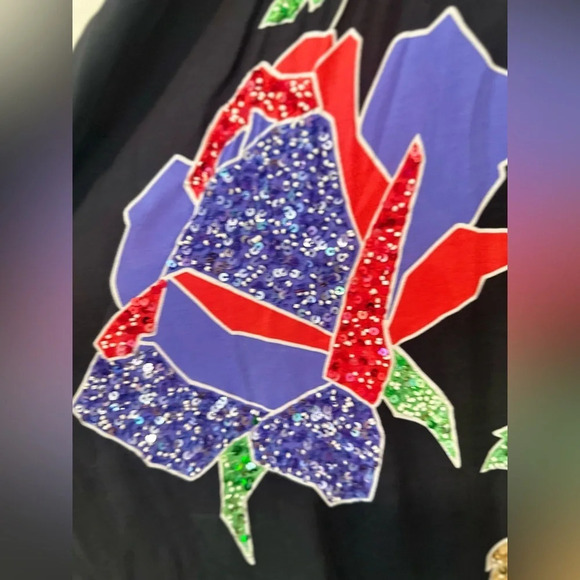 Verandah Togg Sunset Hand-Beaded Cold-Shoulder Maxi Dress. Size Medium - Picture 6 of 13